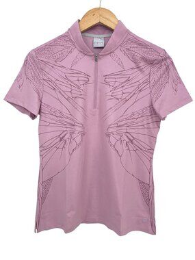 Dunning Golf Women’s Eilish Jersey Performance Polo Butterfly Print Small NWT